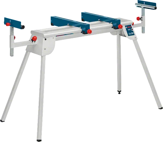 Bosch portable miter saw stand with adjustable supports.