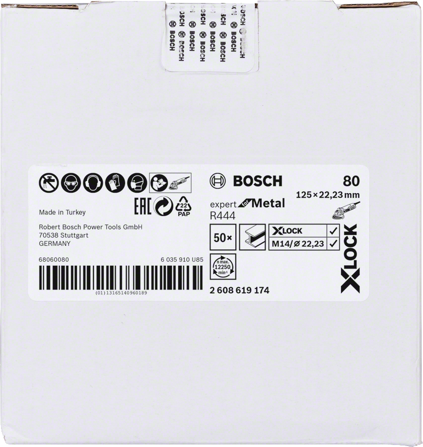 Bosch X-LOCK Fibre sanding disc R444 Expert for Metal 125mm.