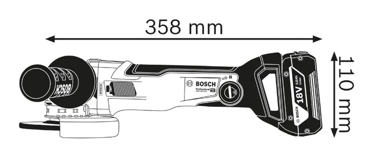 Angle grinder dimensions.