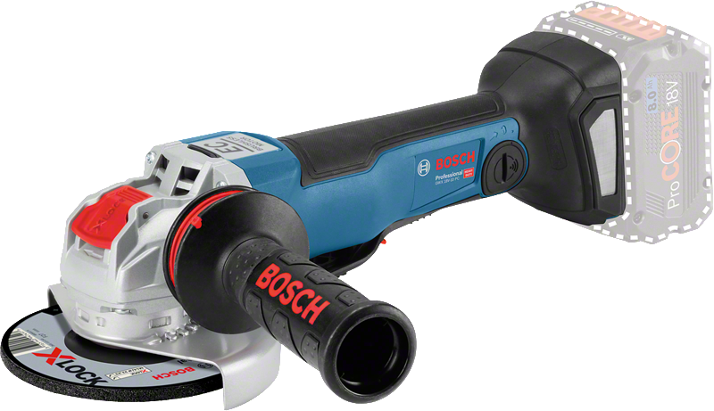 Bosch GWX 18V-10 PC cordless angle grinder with X-LOCK.