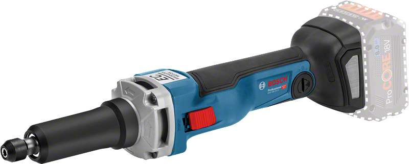 Bosch GGS 18V-23 LC cordless straight grinder.