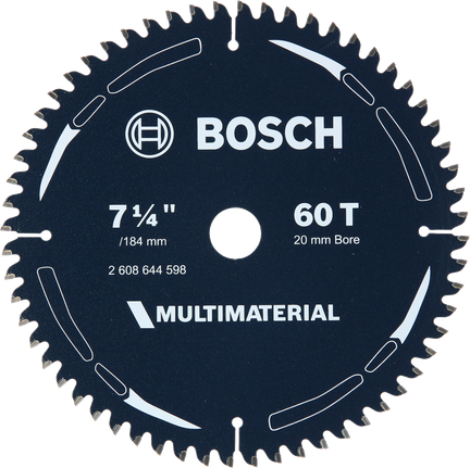 Multi Material circular saw blade 7 1/4 inch 60 teeth Bosch MultiMaterial 7 1/4 inch 60T saw blade.