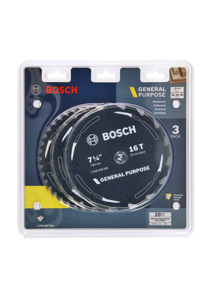 Bosch 7 1/4″ circular saw blade set 16T 24T 40T.