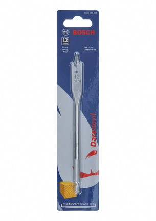 Bosch Daredevil 12 mm clean cut spade bit.