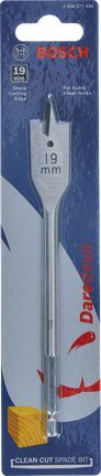 Bosch Daredevil 19 mm clean cut spade bit.