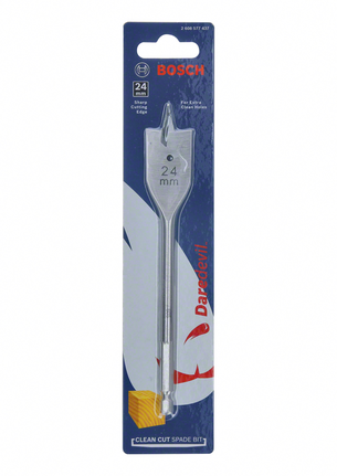 Bosch Daredevil 24 mm clean cut spade bit.