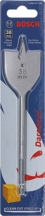 Bosch Daredevil 38 mm clean cut spade bit.