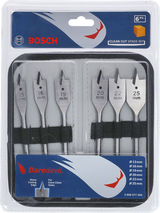 Bosch Daredevil 6-piece spade bit set 13–25 mm.
