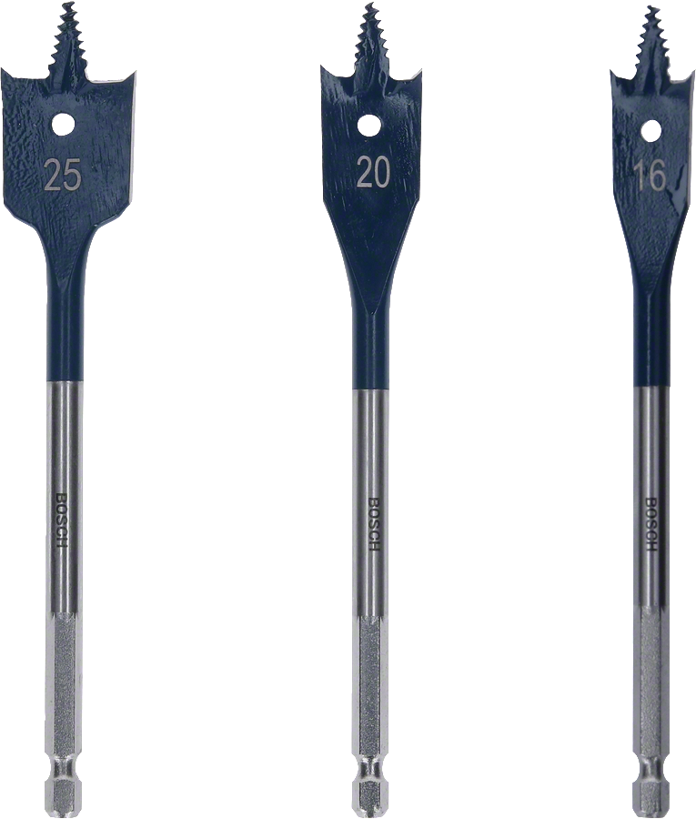 Bosch Daredevil Xtreme 3-piece SelfCut spade bit set.