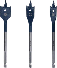 Bosch Daredevil Xtreme 3-piece SelfCut spade bit set.
