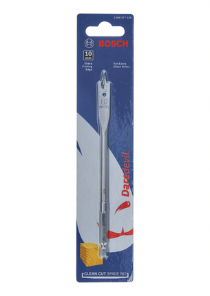 Bosch Daredevil 10 mm clean cut spade bit.