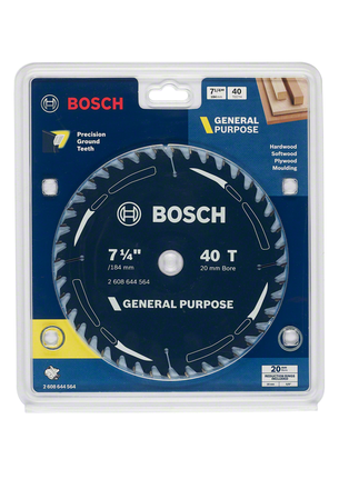 Bosch 7 1/4″ 40T general purpose saw blade.