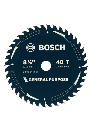 Bosch general purpose circular saw blade 8 1/4 inch 40 teeth.