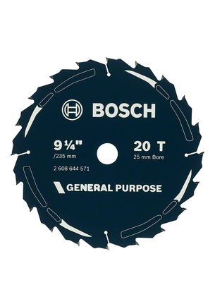 Bosch general purpose 9 1/4 inch 20 teeth saw blade.