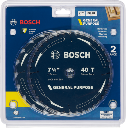 Bosch general purpose 7 1/4″ circular saw blade set.