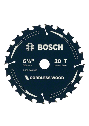Bosch cordless wood circular saw blade 6 1/4 inch 20 teeth.