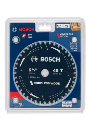 Bosch cordless wood circular saw blade 6 1/4″ 40 teeth.