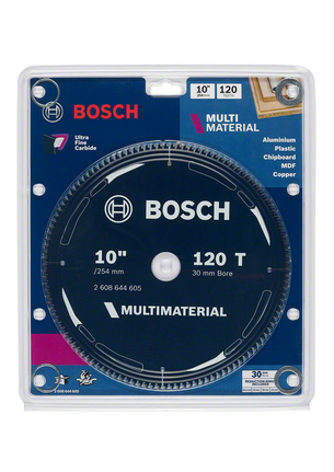 Bosch 10″ 120T multi material saw blade.
