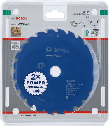 Bosch Expert for Wood 165×1.5×20 T24 circular saw blade.
