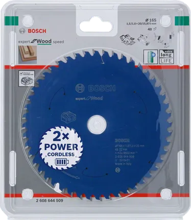 Bosch Expert for Wood 165×1.5/1×20 T48 circular saw blade.