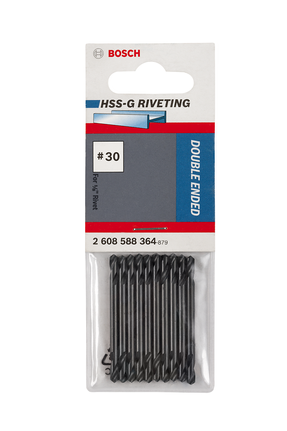 Bosch double-ended HSS-G drill bits for riveting.
