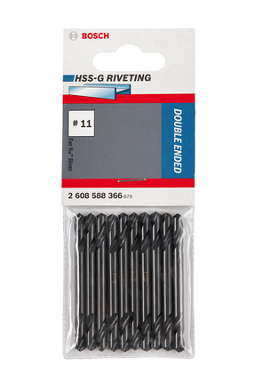 Bosch double-ended HSS-G drill bits for riveting.