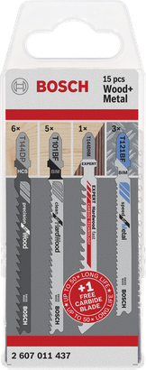 PRO Wood and Metal Set Bosch jigsaw blade set wood and metal.