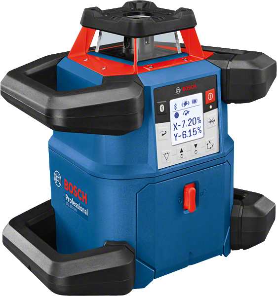 Bosch GRL 600 CHV laser leveling tool with digital display.