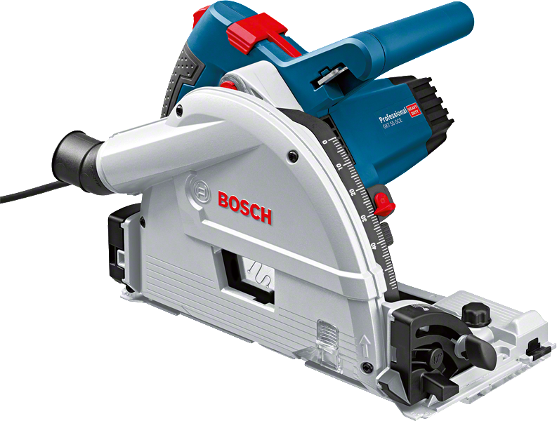 Bosch GKT 55 GCE plunge saw with depth adjustment.