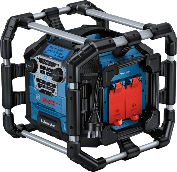 Bosch GPB 18V-5 SC jobsite radio with Bluetooth and DAB.