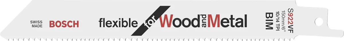 Bosch S922VF saw blade for wood and metal cutting.