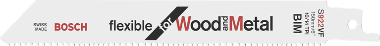 Reciprocating saw blade S 922 VF Bosch S922VF saw blade for wood and metal cutting.