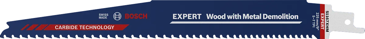 Bosch EXPERT Wood with Metal Demolition saw blade.