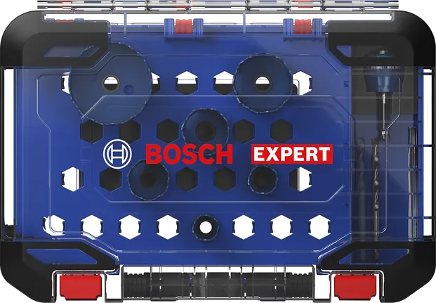 Bosch EXPERT Multi Material hole saw set 22–68 mm.