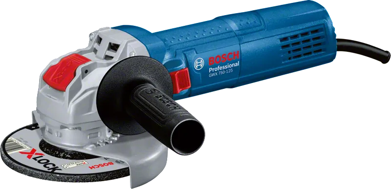 Bosch GWX 750-125 angle grinder with X-LOCK system.