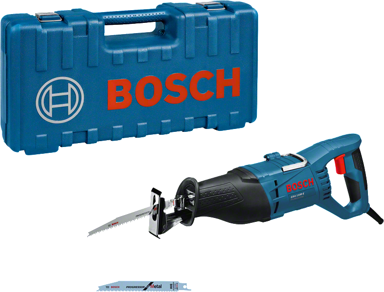 Bosch GSA 1100 E reciprocating saw with case.