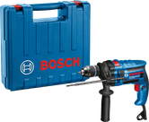 Bosch GSB 13 RE drill with side handle and carrying case.