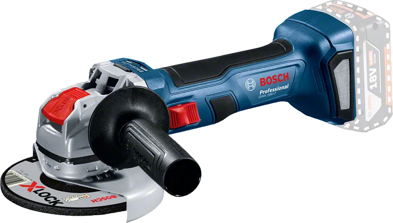 Bosch GWX 18V-7 cordless angle grinder with X-LOCK.