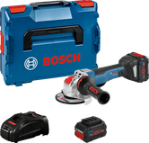 Bosch GWX 18V-10 angle grinder kit with battery and case.