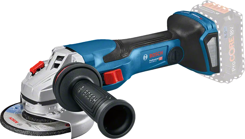 Bosch GWS 18V-15 C cordless angle grinder.
