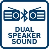 Bosch GPB 18V-2 C radio with digital FM display.