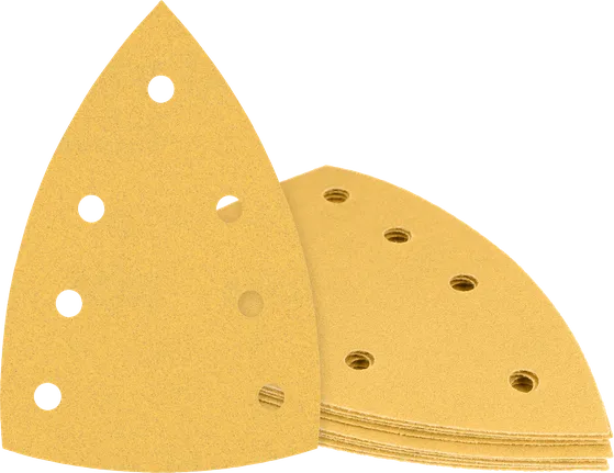 Bosch delta sanding sheets for multi-tool, six-hole design.