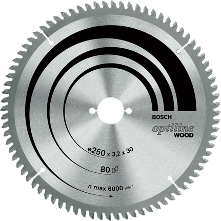 Bosch Optiline Wood circular saw blade for clean wood cuts.