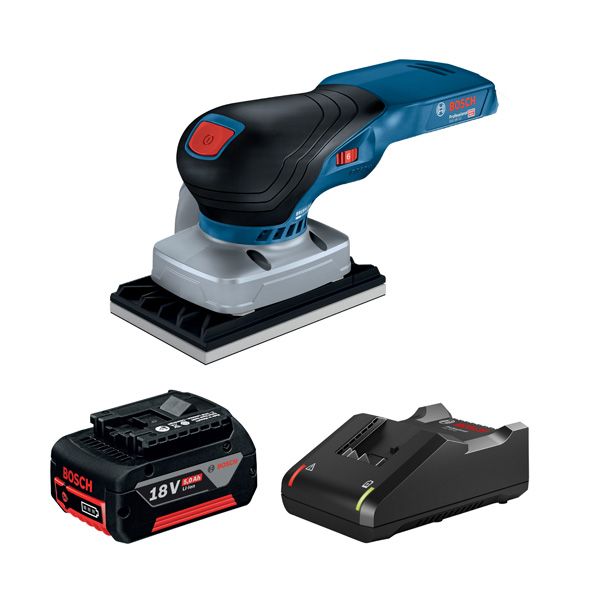 Bosch 18V brushless 1 piece 5.0Ah orbital sander kit.
