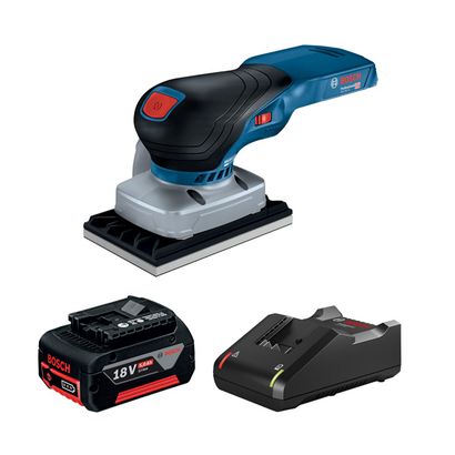 Bosch 18V brushless 1 piece 5.0Ah orbital sander kit.