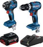 Bosch 18V Brushless 2 Piece 4.0Ah Combo Kit with drill, driver, battery and charger.
