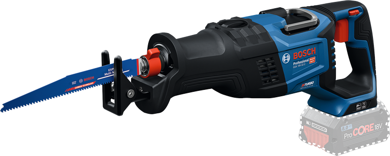 Bosch GSA 18V-32-2 reciprocating saw with 8Ah ProCORE battery.