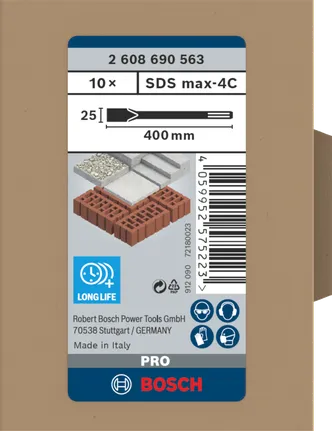 Bosch SDS max-4C flat chisel 25×400 mm 10 pcs.
