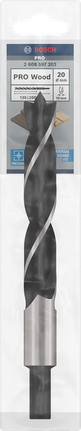 PRO Wood Brad Point Drill Bit, 20 x 140 x 200 mm Bosch PRO Wood 20 mm brad point drill bit.