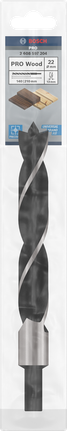 PRO Wood Brad Point Drill Bit, 22 x 160 x 210 mm Bosch PRO Wood 22 mm brad point drill bit.